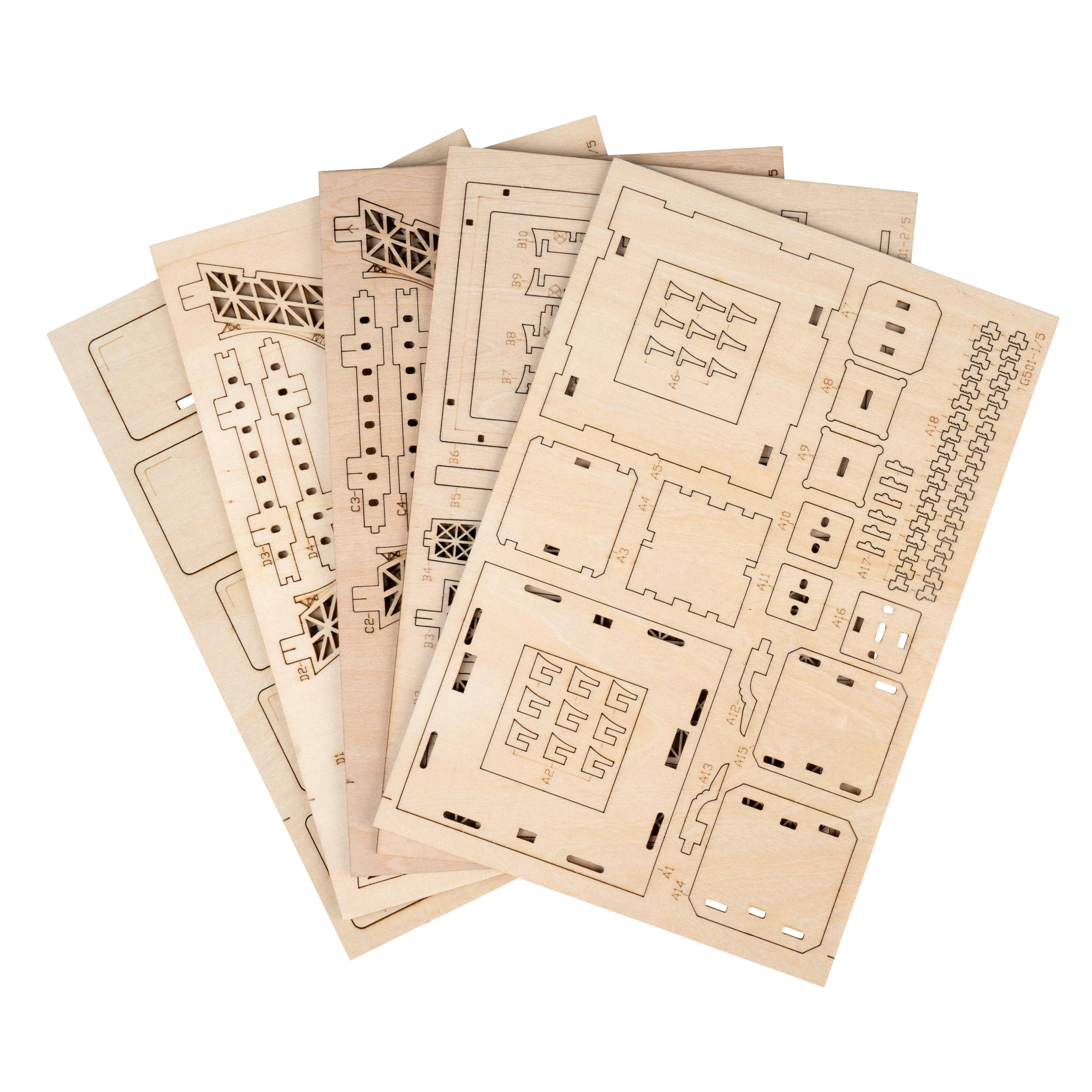 3D Laser Cut Wooden Puzzle: Eiffel Tower