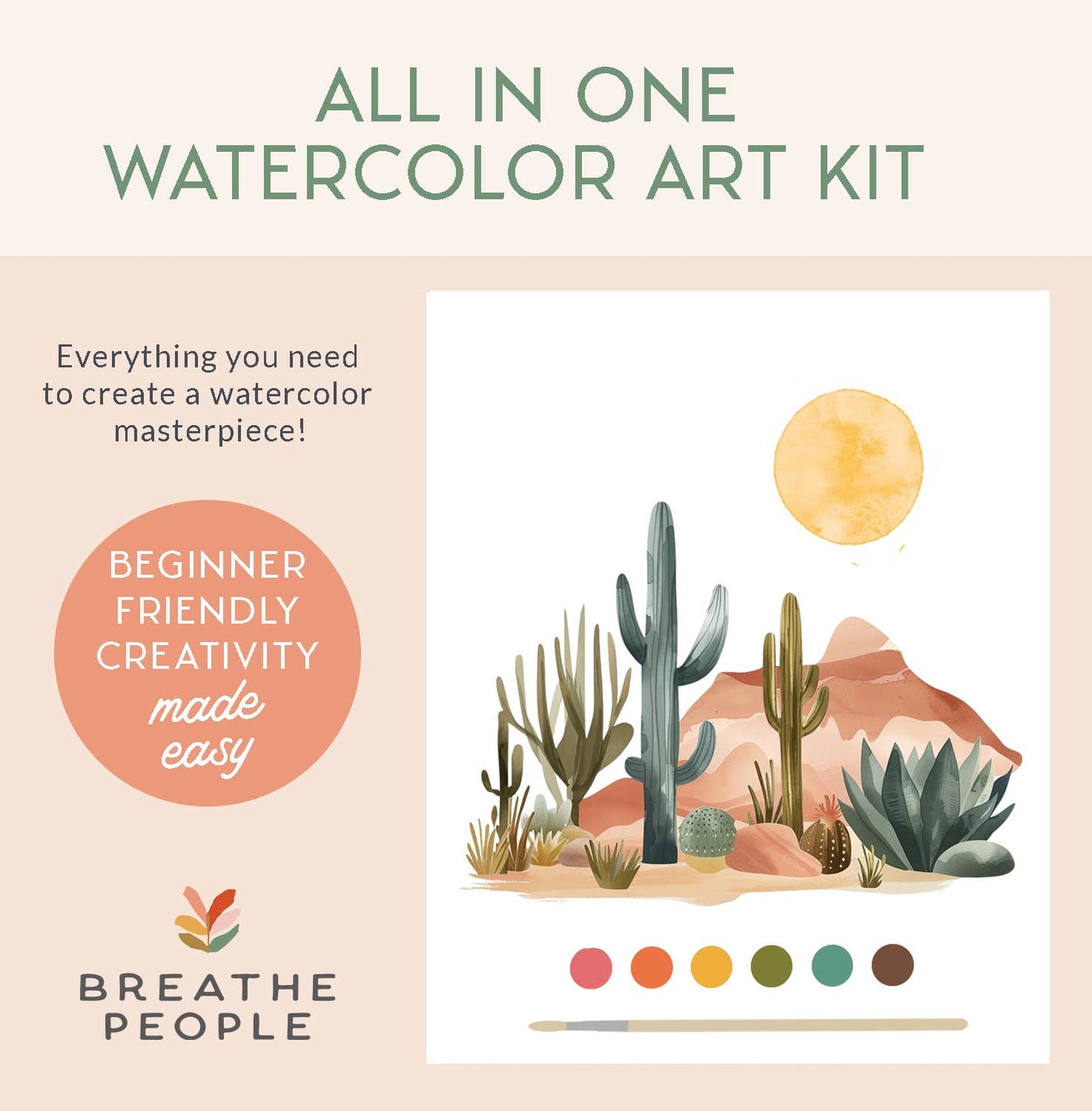 All-In-One Beginner Watercolor Kit - Desert Landscape