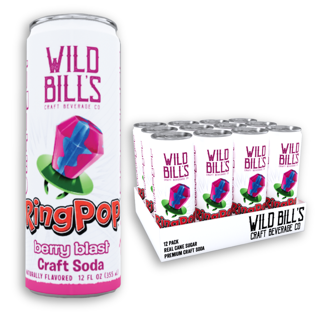 Ring Pop Soda Berry Blast Pure Cane Sugar, 12-Pack, Cans