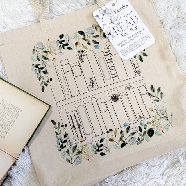 Book Tote Bag Reading Tracker, Book Related Gift