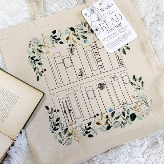 Book Tote Bag Reading Tracker, Book Related Gift
