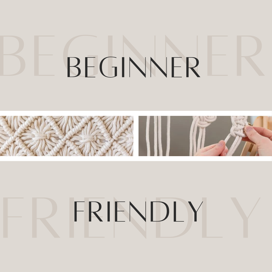 Macrame wall hanging DIY craft kit. "lacy" Beginner friendly: Red / QR code