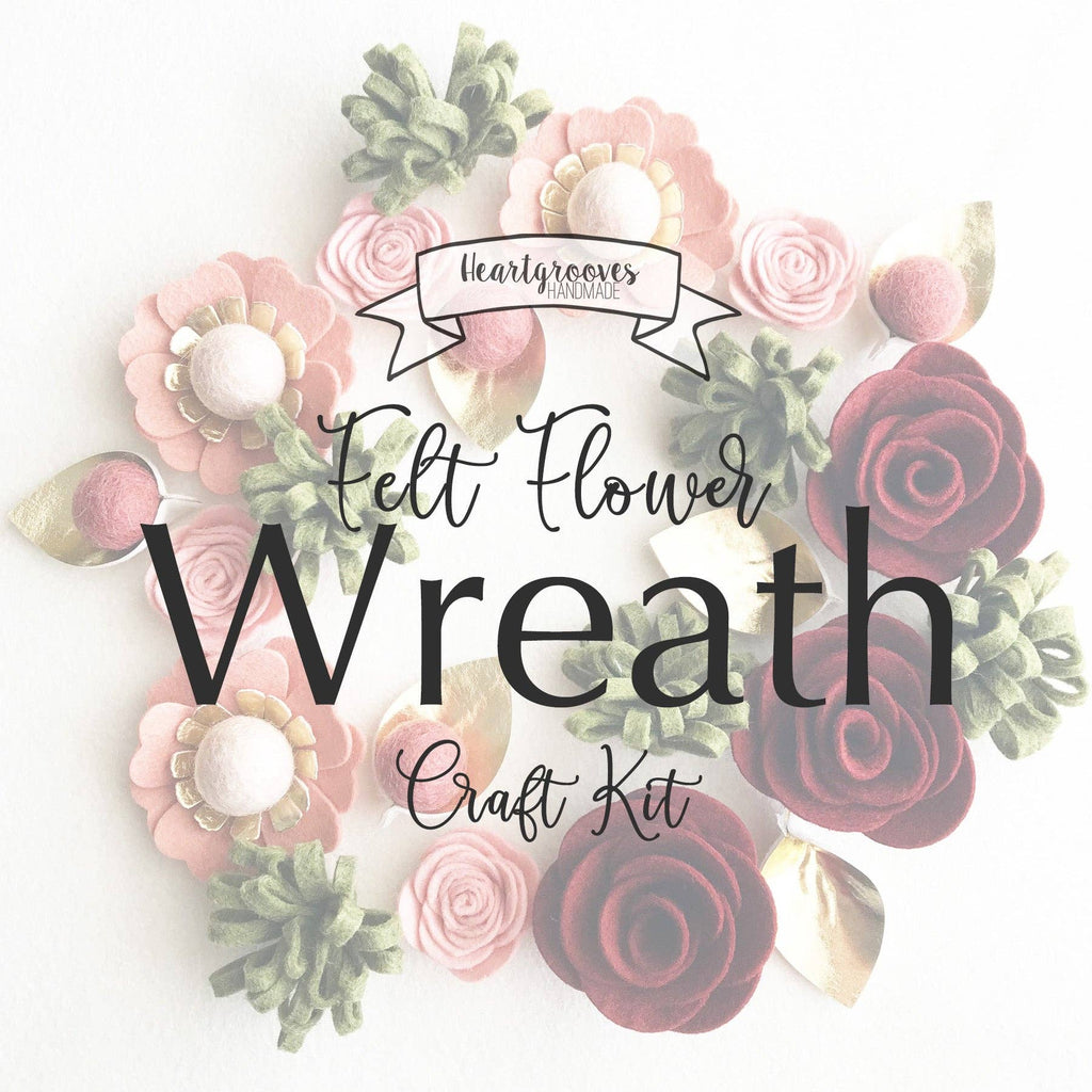 Felt Flower Wreath Craft Kit | Crimson Blush