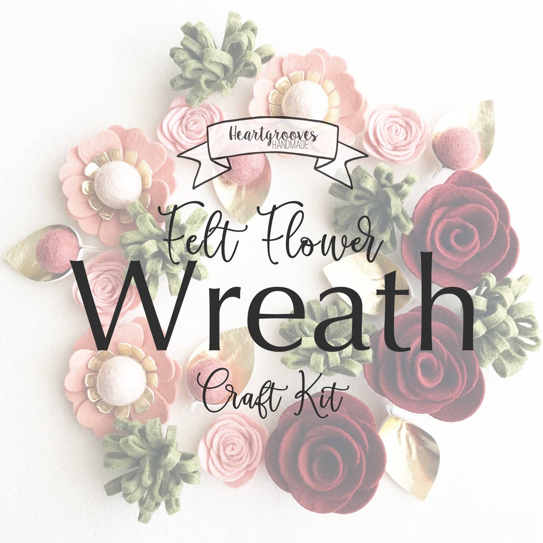 Felt Flower Wreath Craft Kit | Crimson Blush