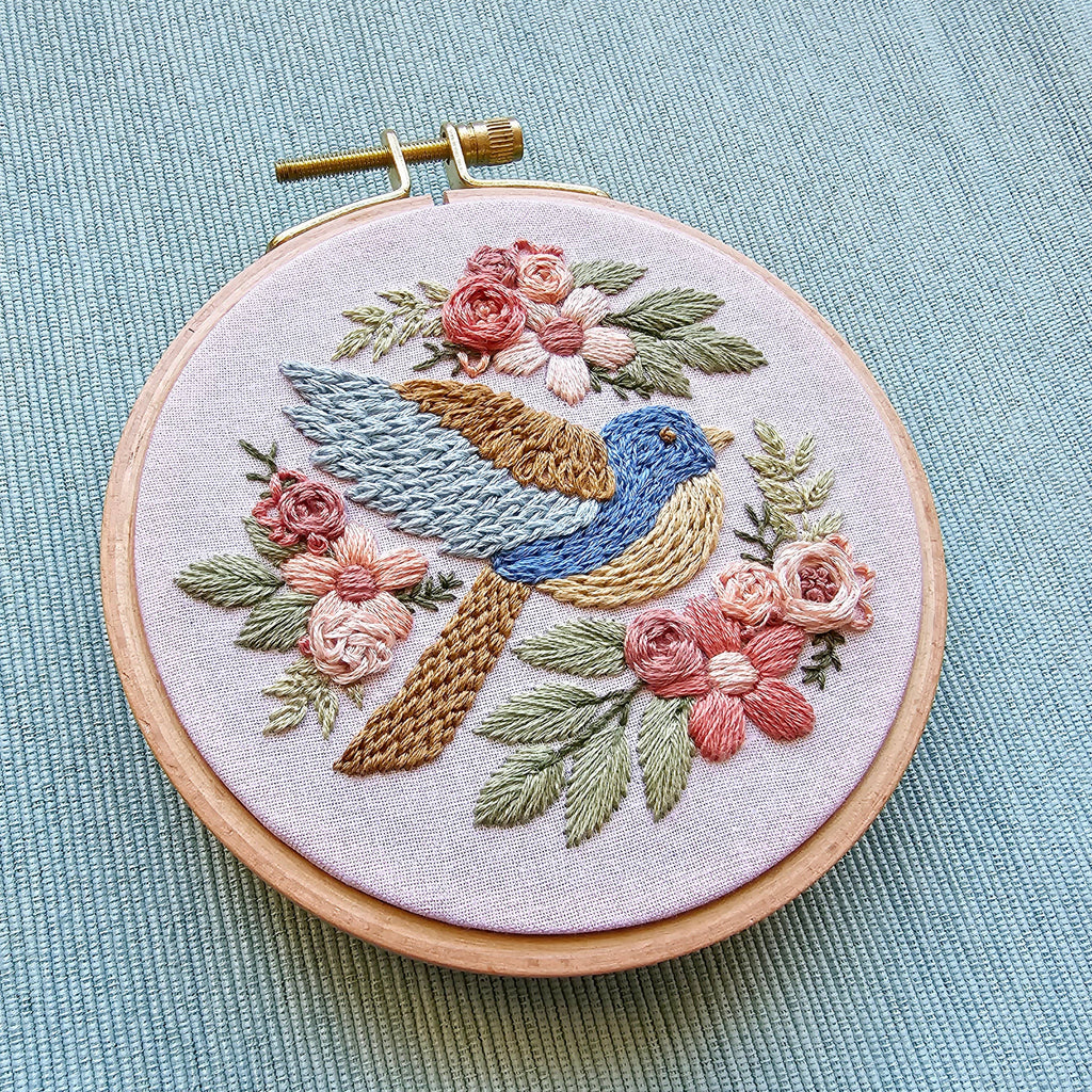 Bluebird Sampler beginner hand embroidery kit