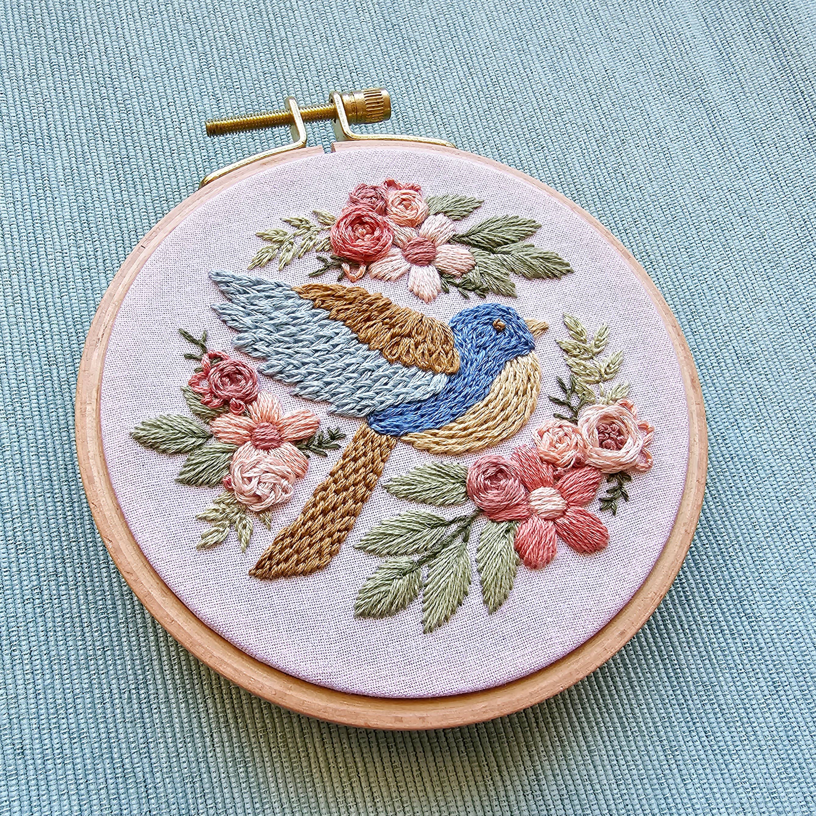 Bluebird Sampler beginner hand embroidery kit