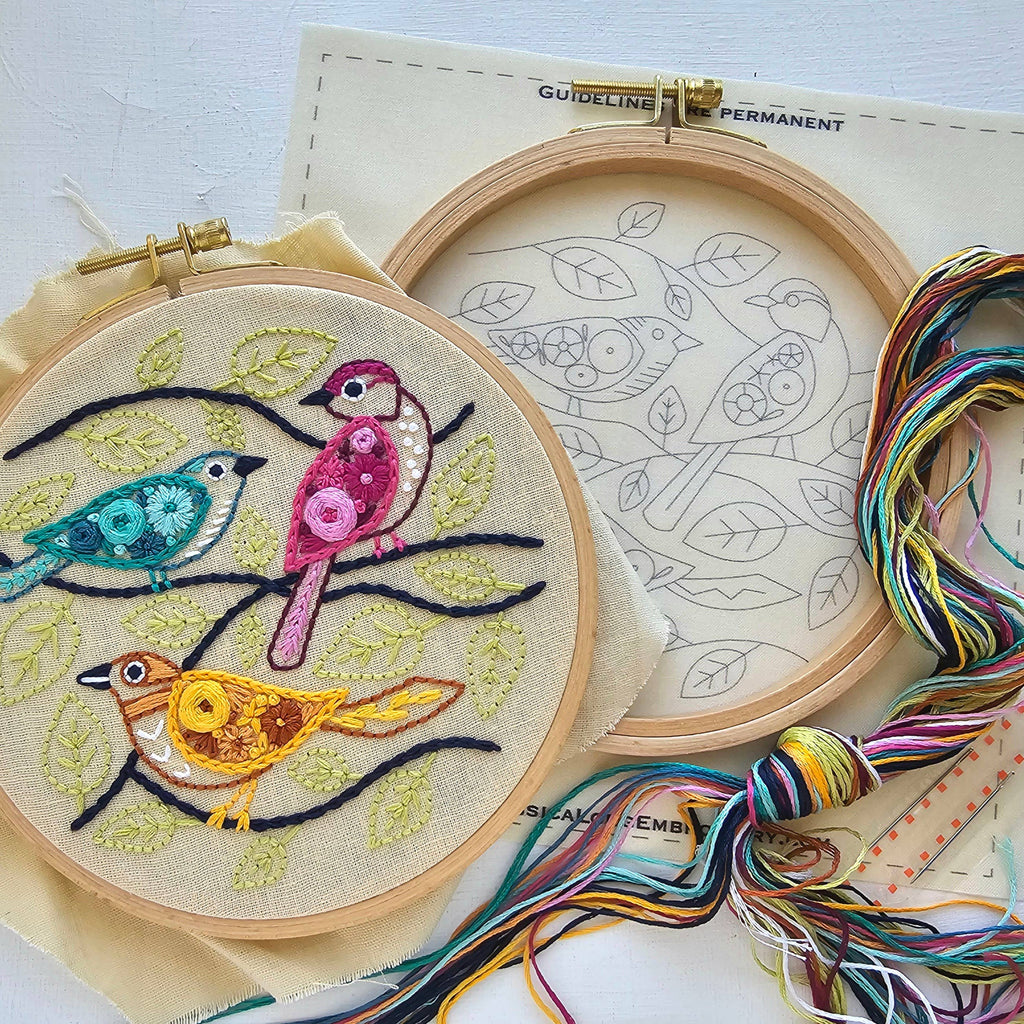 Birds of a Feather beginner embroidery kit